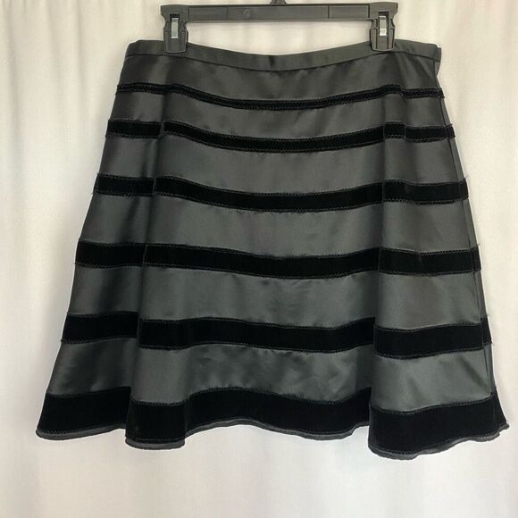 Designer Behnaz Sarafpour for target Black Velvet Striped Skirt Women’s Large A- - Picture 1 of 6